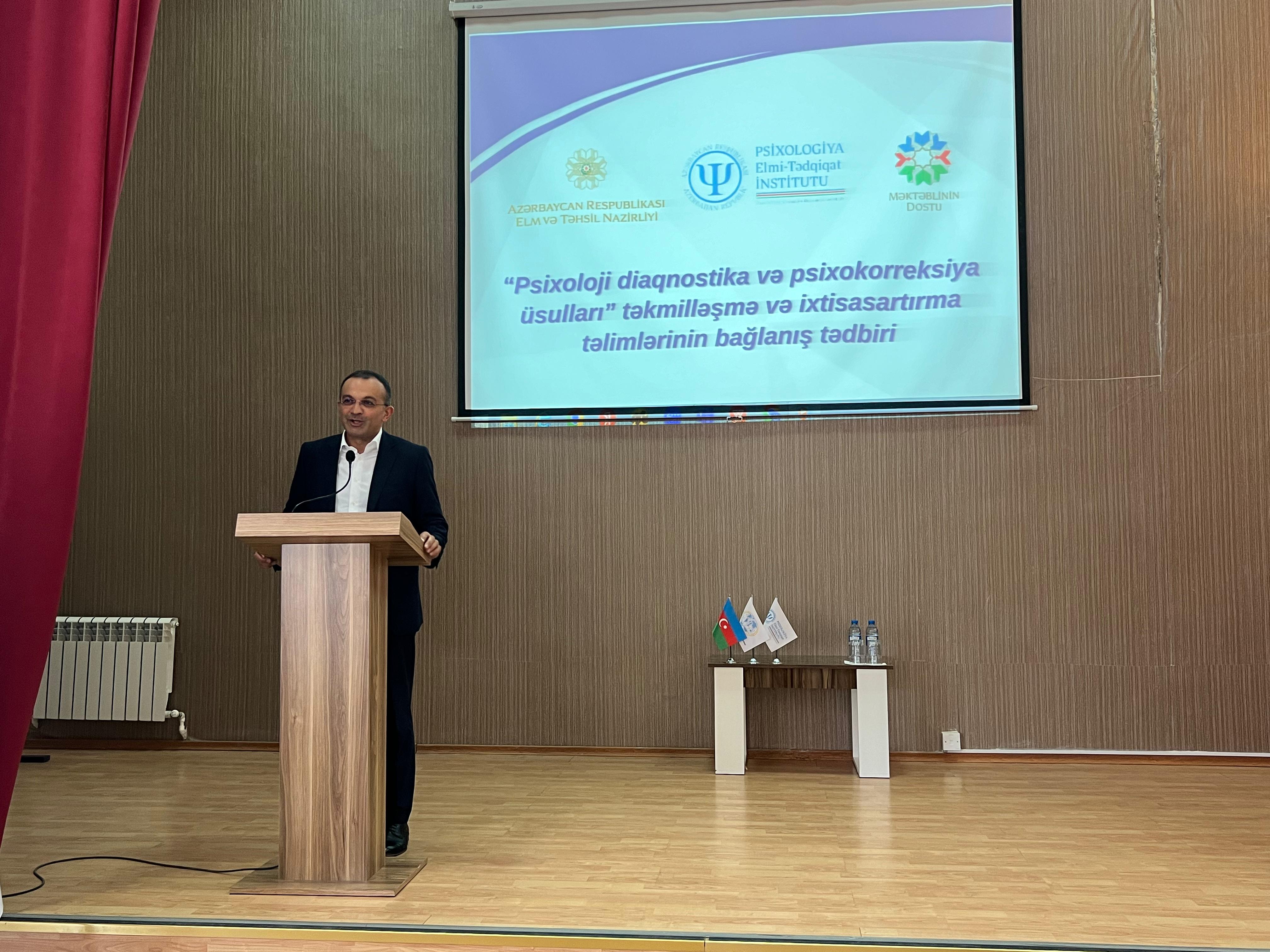 “Psixoloji diaqnostika və psixokorreksiya üsulları” təliminin bağlanış mərasimi keçirilib